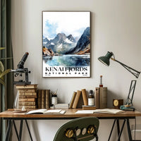 Kenai Fjords Watercolor Wall Art Poster