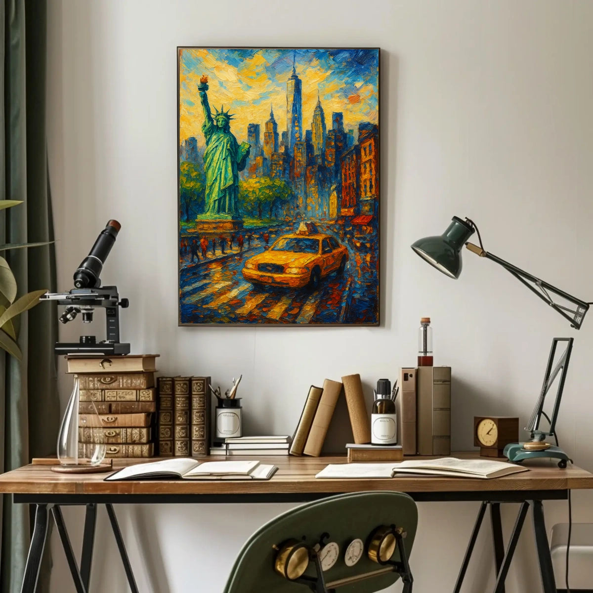 Statue Of Liberty New York Cityscape Poster Classic Wall Art