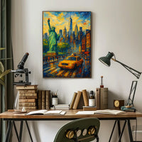 Statue Of Liberty New York Cityscape Poster Classic Wall Art