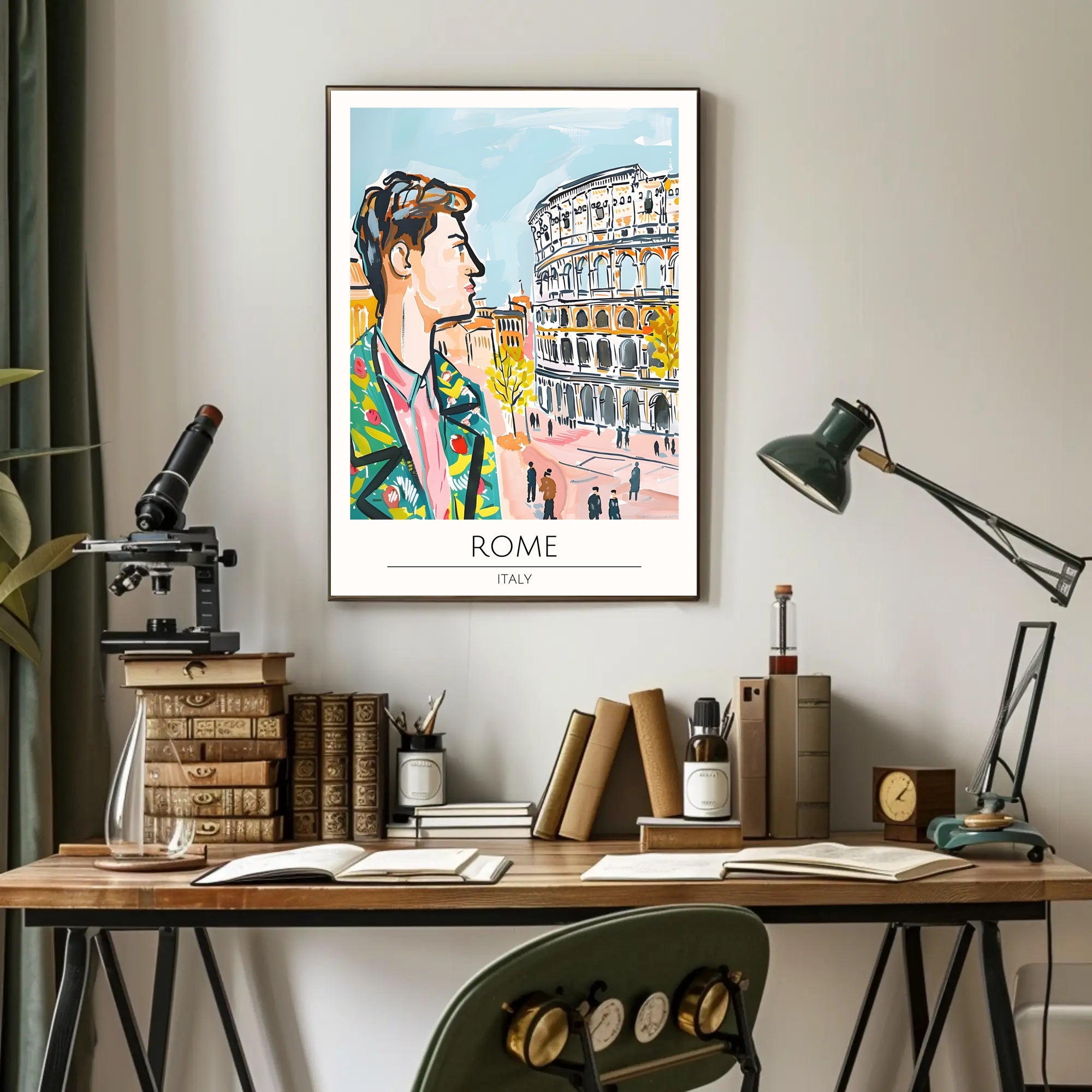 Contemporary Rome Illustration Poster PosterGoat