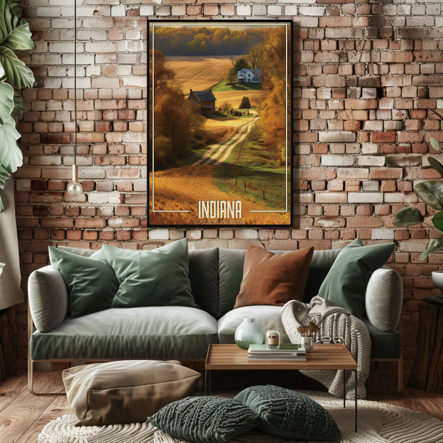 Indiana Farm Vintage Poster