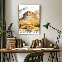 Guadalupe Mountains Watercolor Wall Art Poster