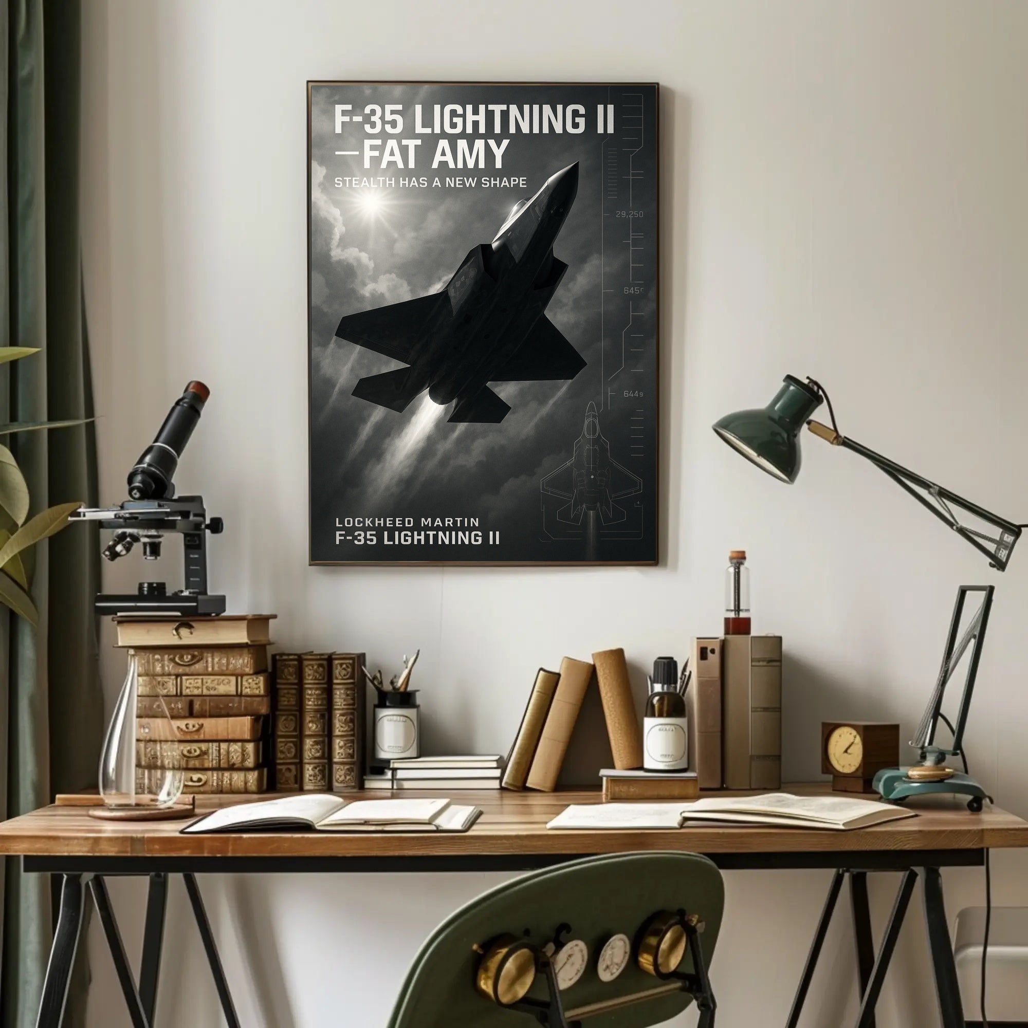 F-35 Lightning II Jet Stealth Aviation Poster