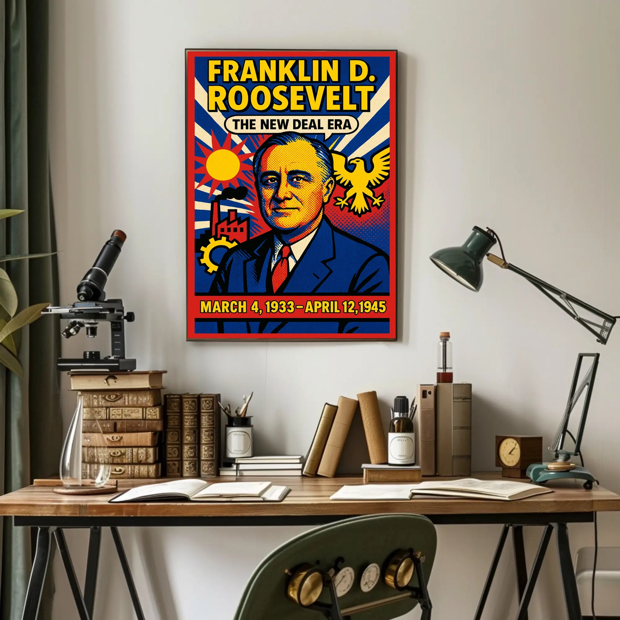 Franklin D. Roosevelt The New Deal Era Poster PosterGoat