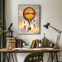 Vintage Hot Air Balloon Illustration Poster PosterGoat