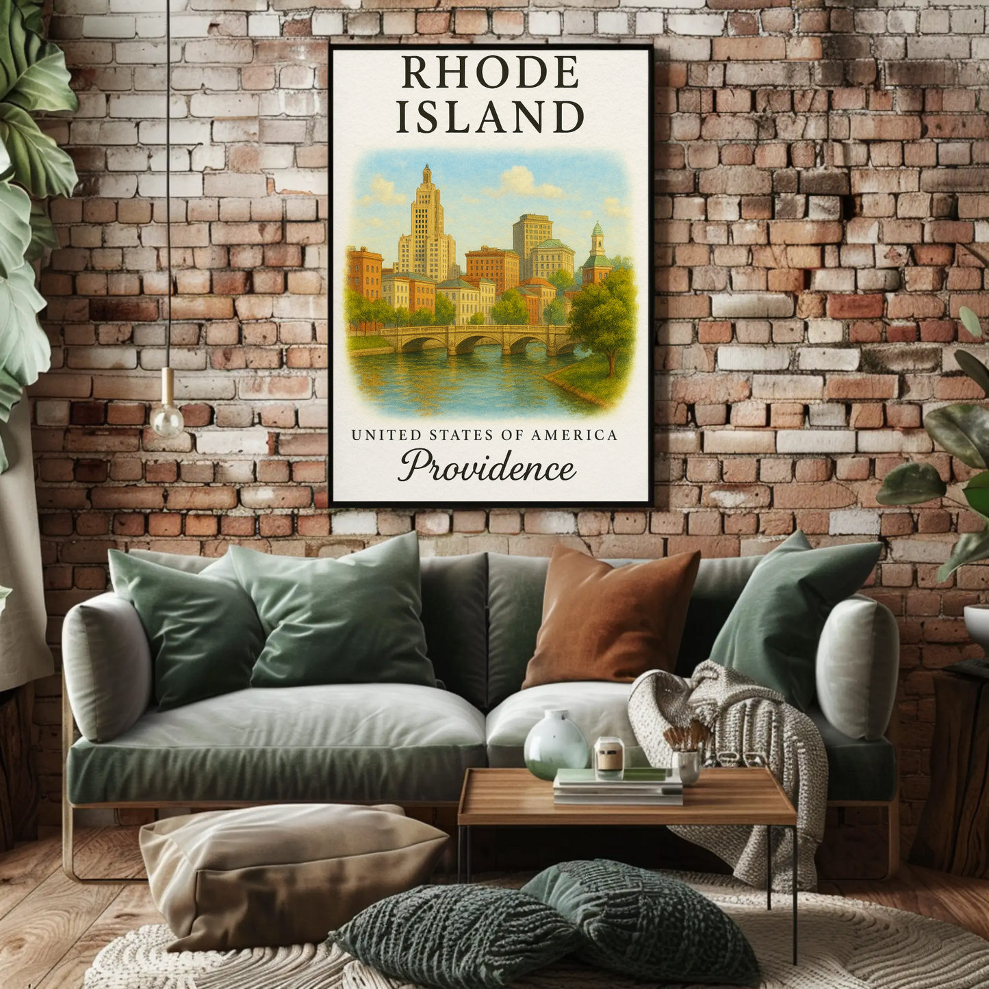 Rhode Island, Providence Signature Series Vintage Travel Poster