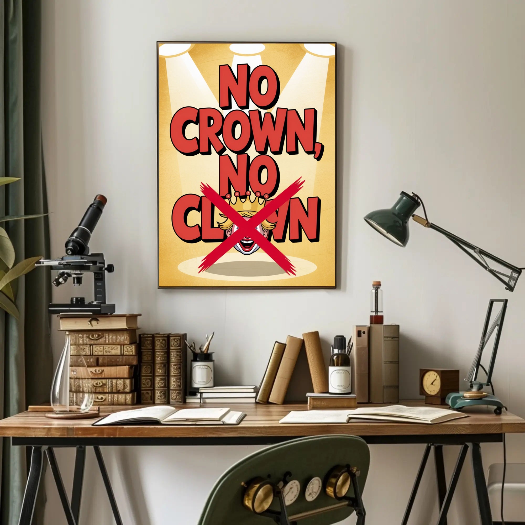 No Crown No Clown Political or Propaganda Poster