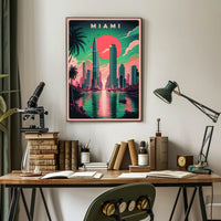 Miami Skyline Art Poster