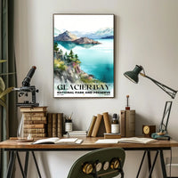 Glacier Bay Watercolor Wall Art Poster
