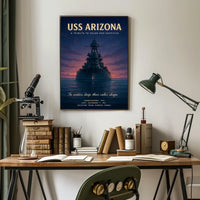 USS Arizona Poster Valor and Sacrifice for History Buffs
