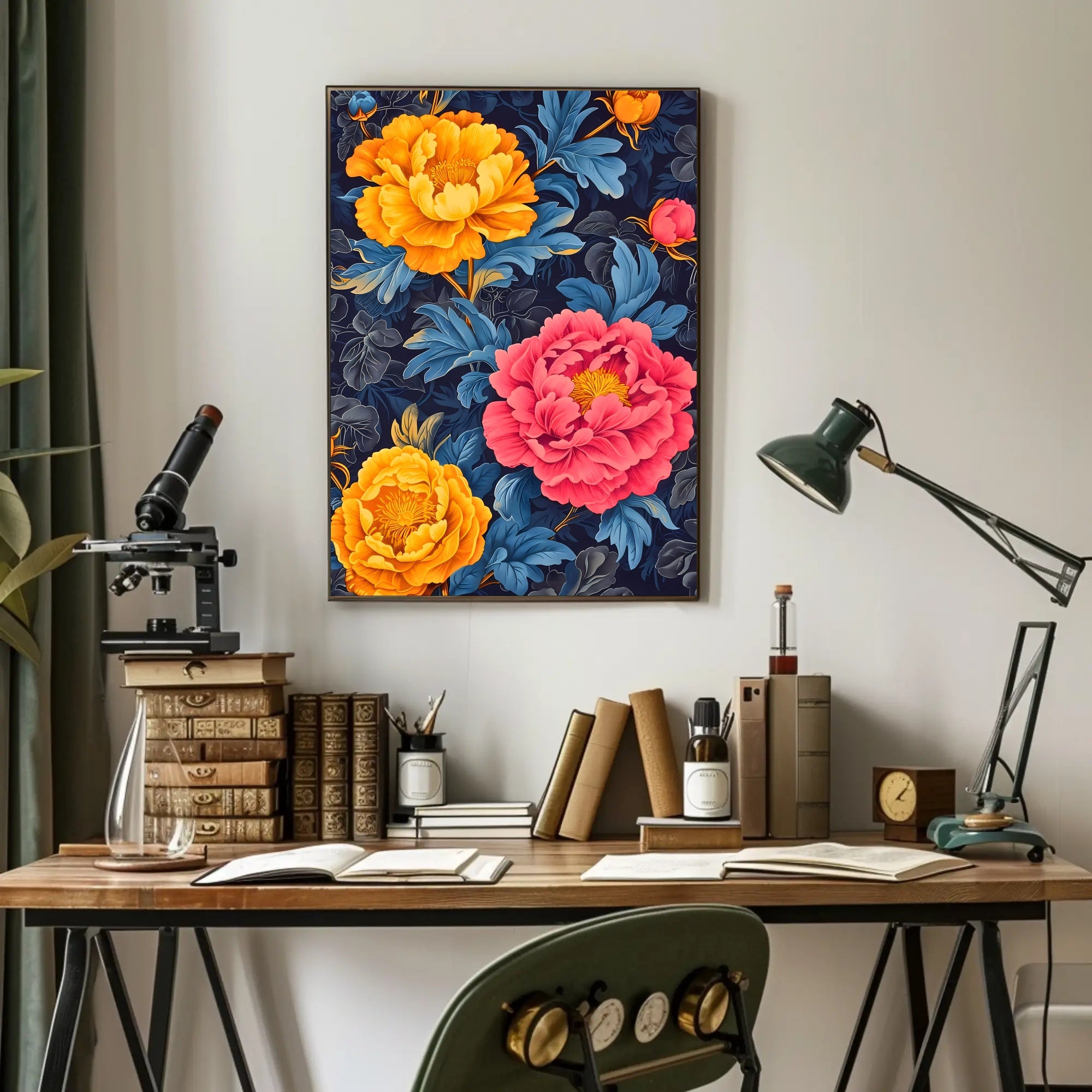 Vivid Floral Elegance Art Print - Abstract or Artistic Poster