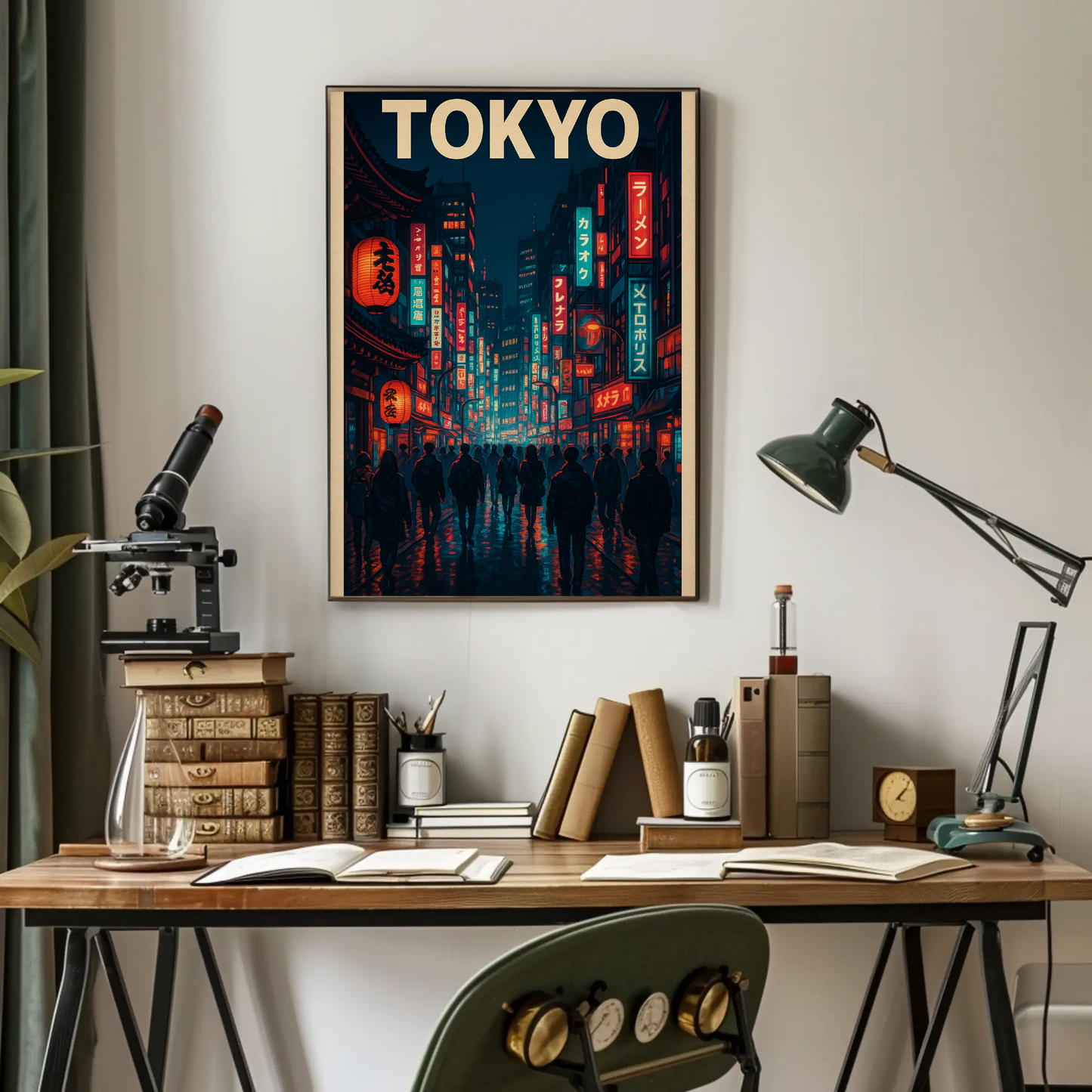 Tokyo Neon Night Street Travel Poster