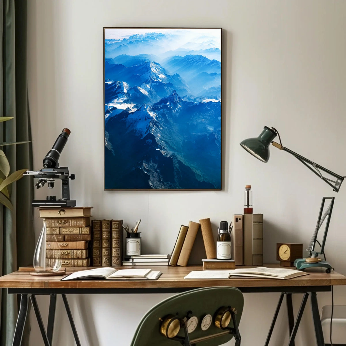 Majestic Aerial Mountain Range Photorealistic Poster