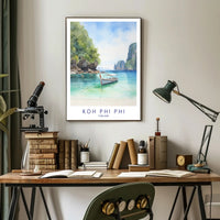 Koh Phi Phi Watercolor Artwork Travel Poster PosterGoat