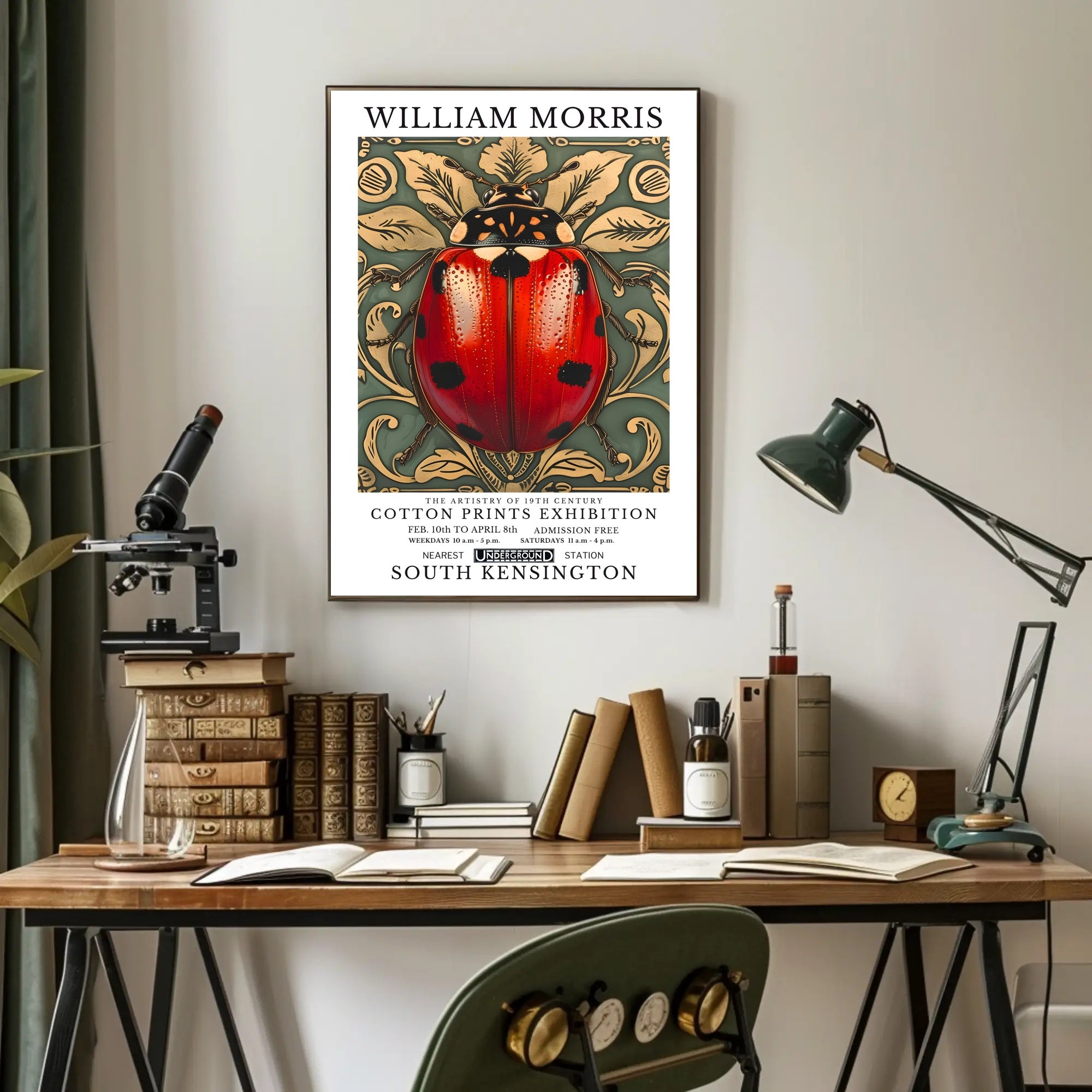 William Morris Cotton Prints Exhibition Poster