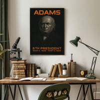 John Quincy Adams 6th President of the United States Techno Schematic Poster