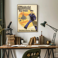 Vintage United States Navy Military Recruitment Poster