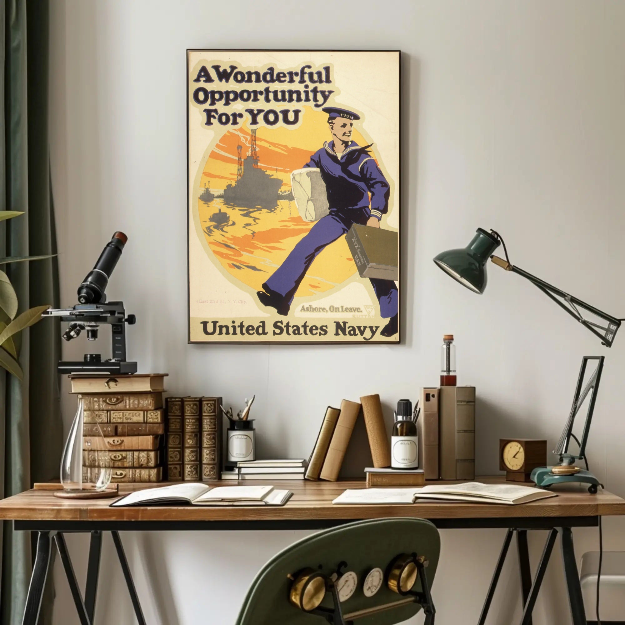 Vintage United States Navy Military Recruitment Poster