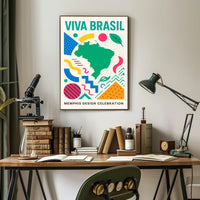 Viva Brasil Memphis Design Celebration Poster