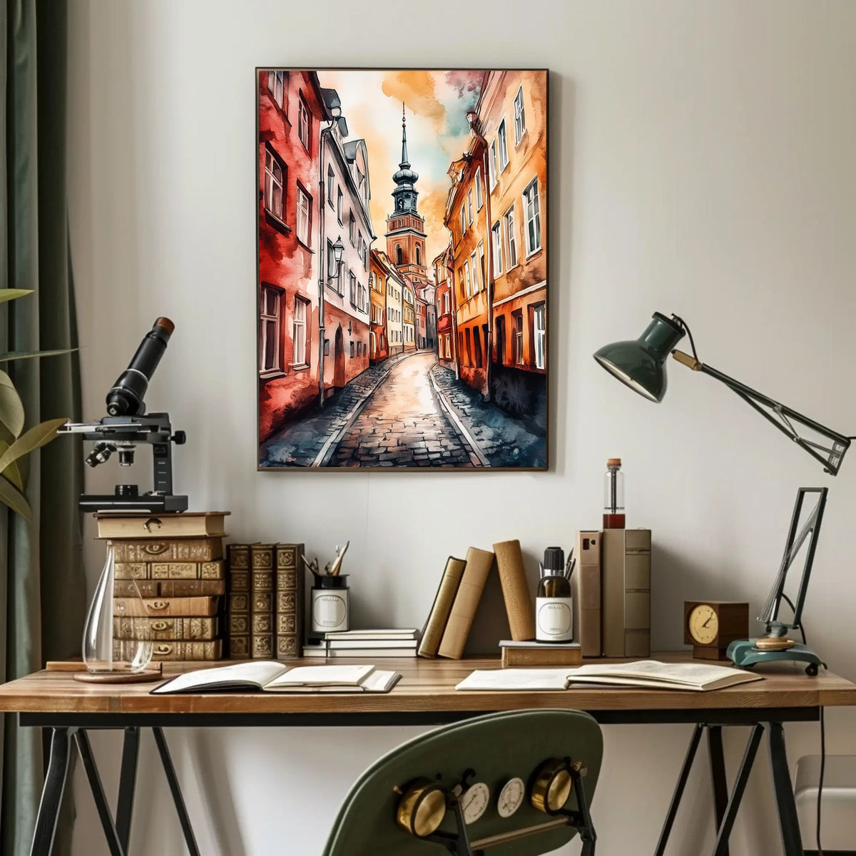 Latvia Riga Old Town and St Peters Church View Poster