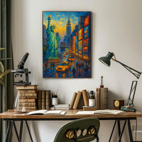 New York City Urban Landscape Poster Abstract Wall Art