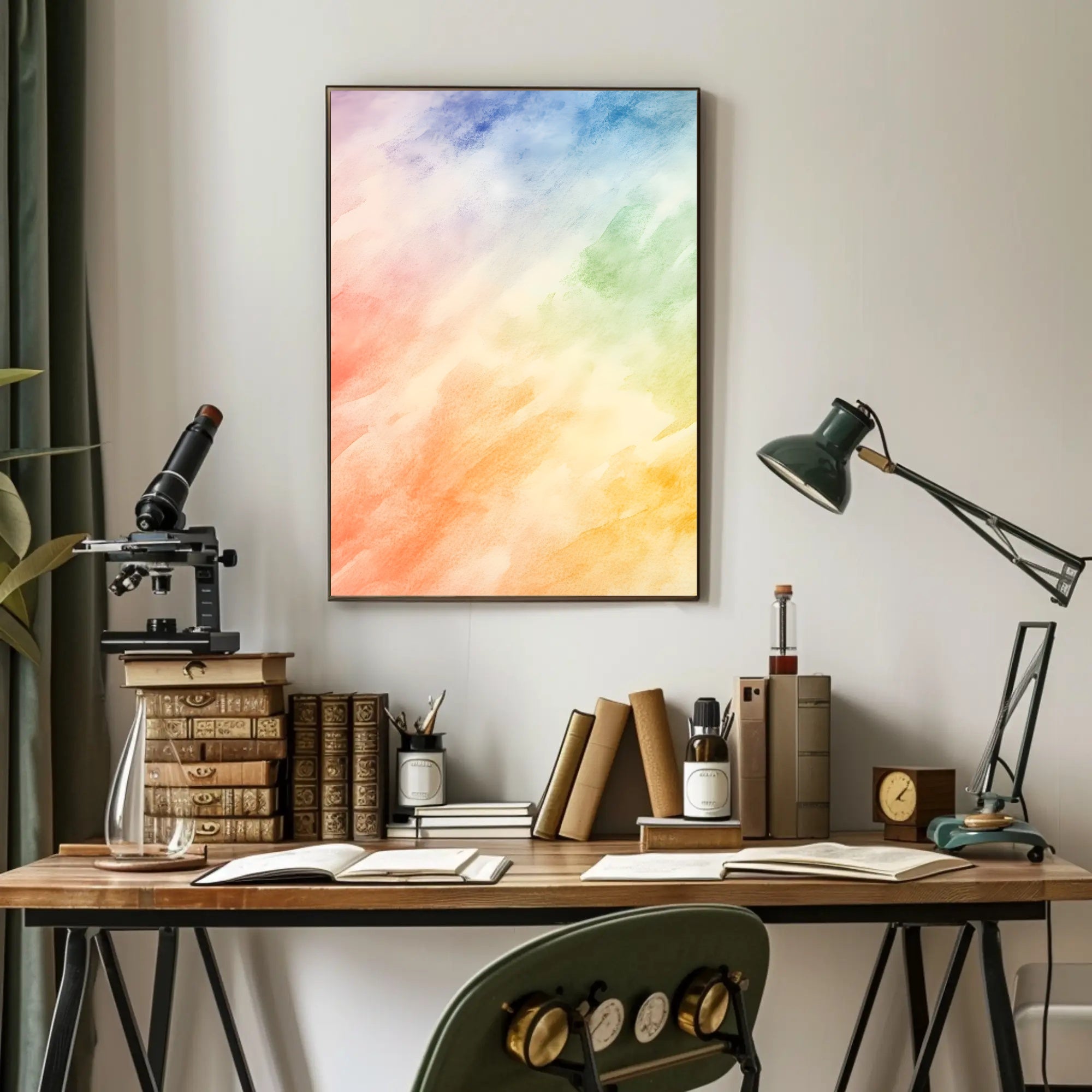 Watercolor Abstract Poster Colorful Modern Wall Art