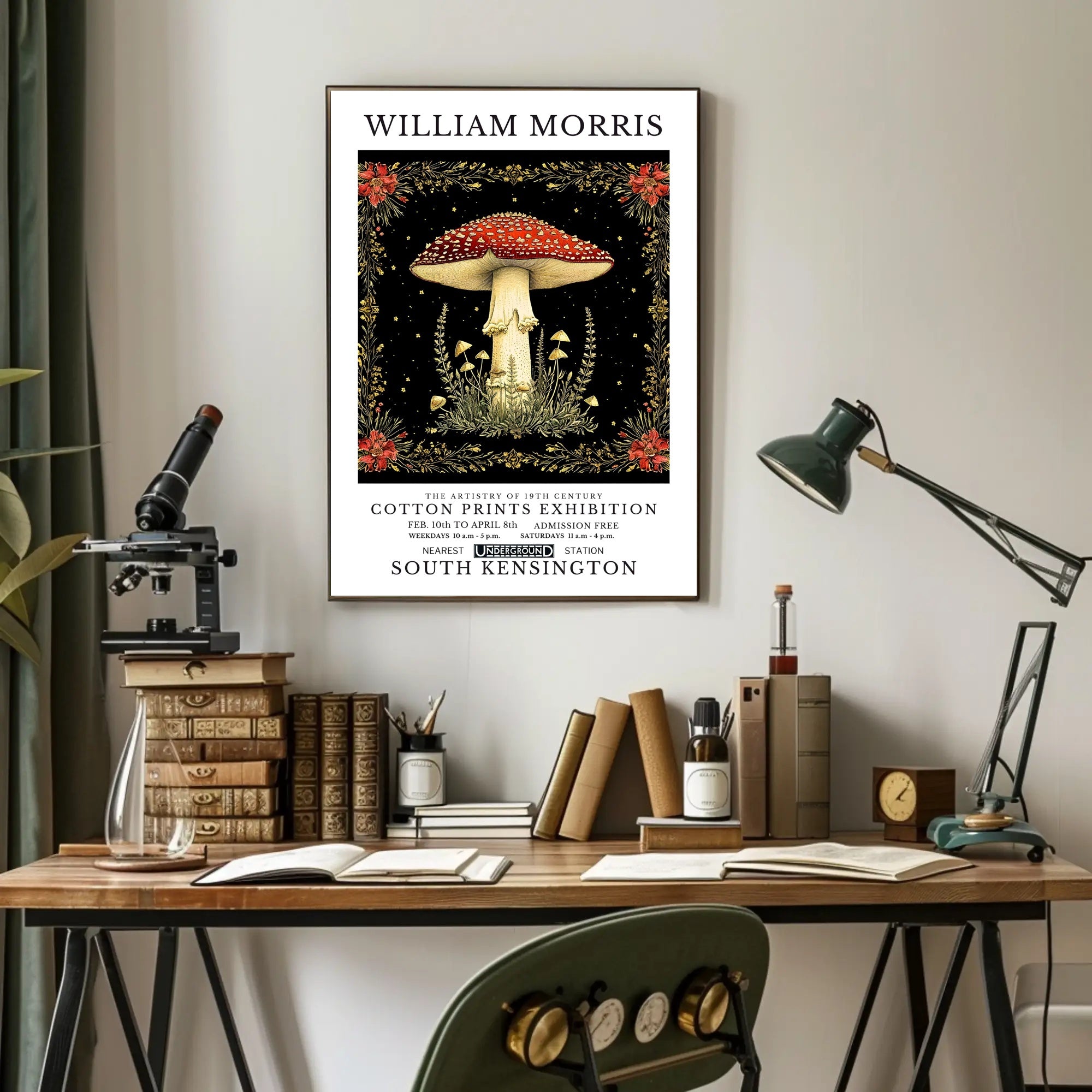 William Morris Cotton Prints Exhibition Poster