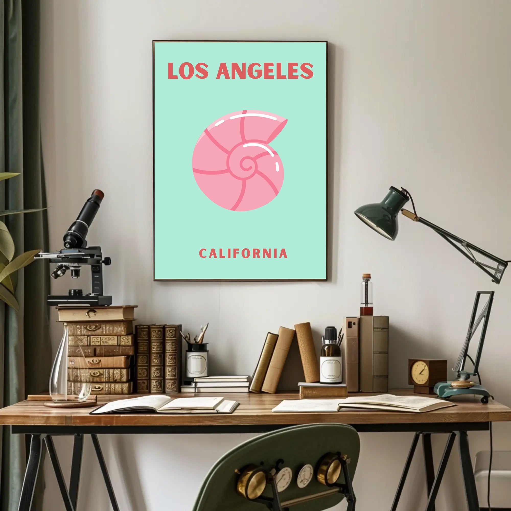 Stylized Los Angeles Skyline Travel Poster PosterGoat