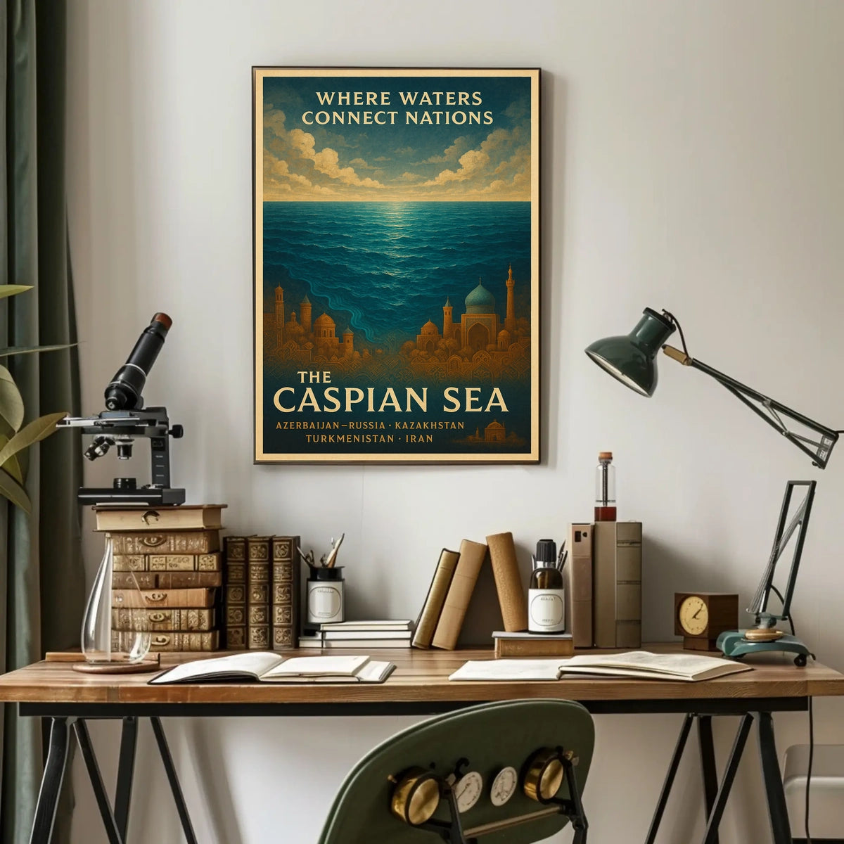 Caspian Sea Vintage Art Cultural or Heritage Poster