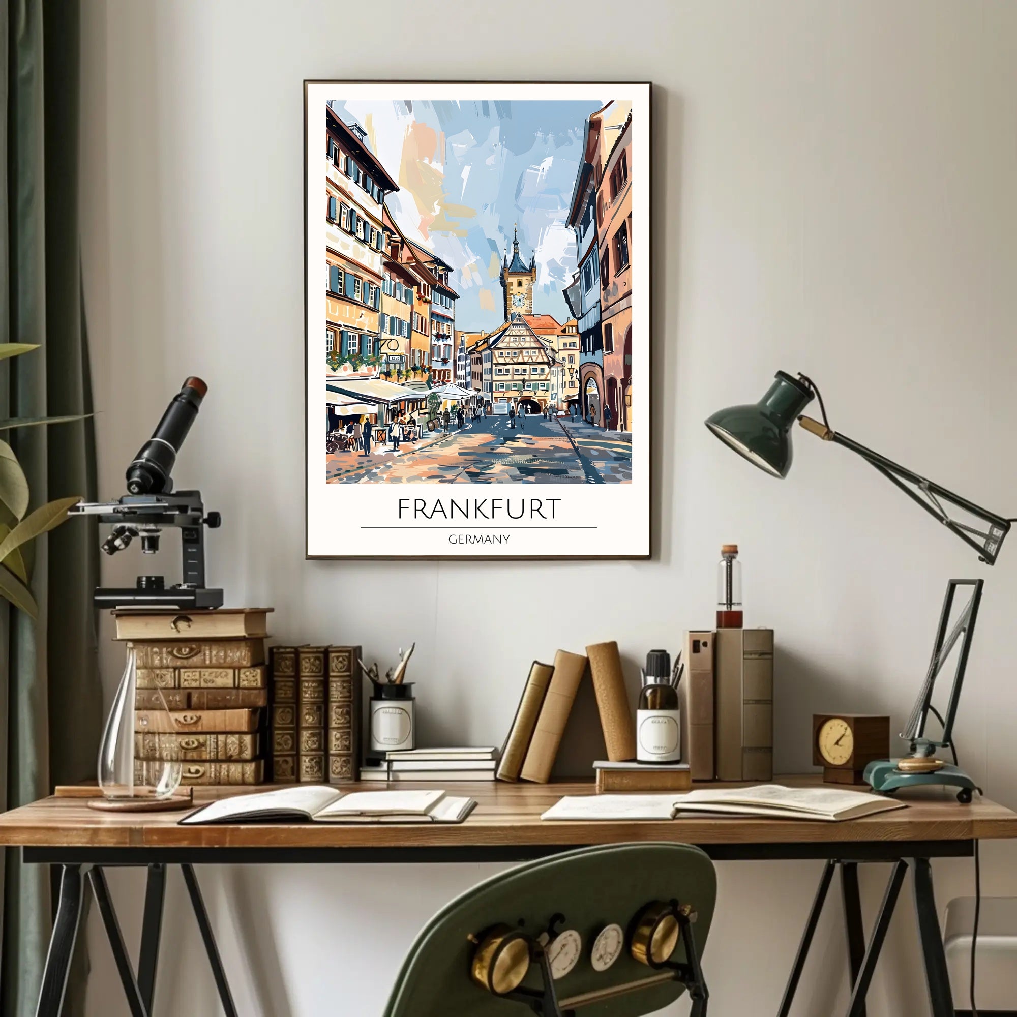 Scenic Frankfurt Street Poster PosterGoat