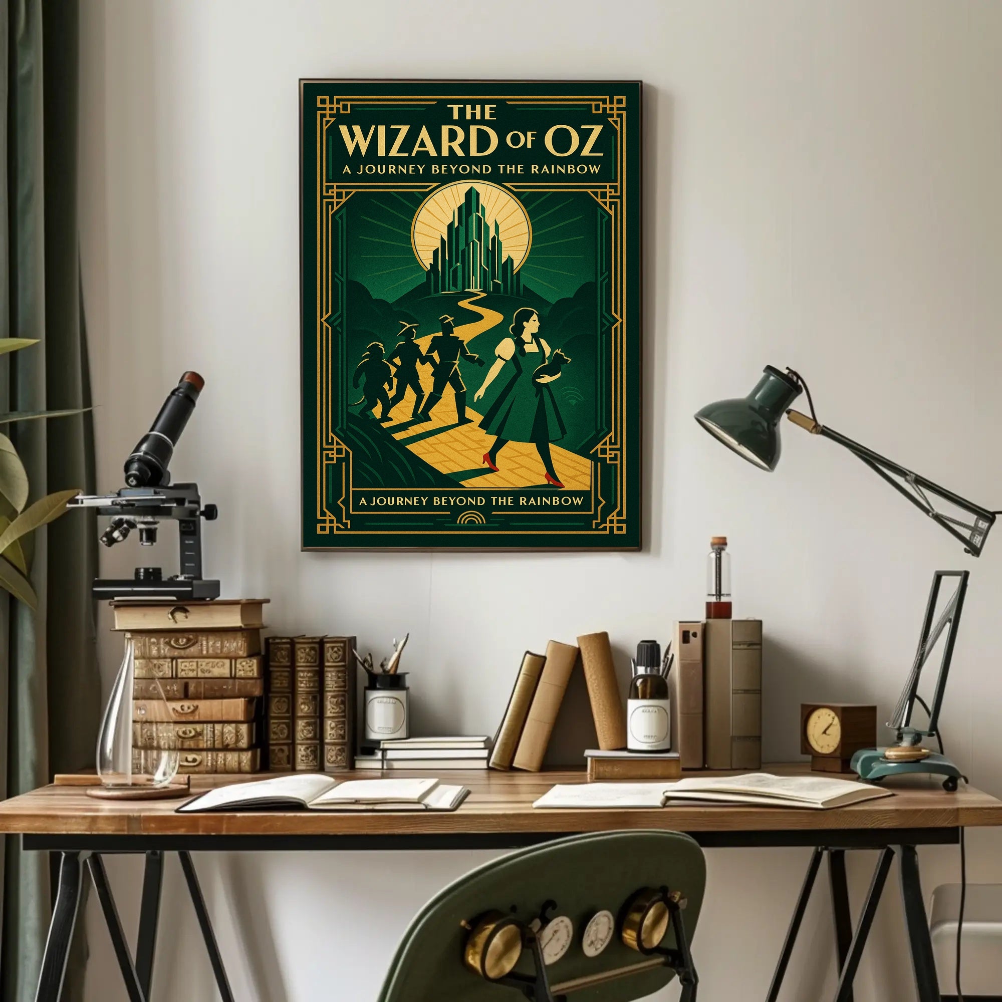 The Wizard of Oz Art Deco Fantasy Poster PosterGoat
