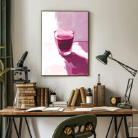 Glass Of Red Abstract Poster Wall Art Print