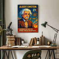 Albert Einstein Nobel Laureate Portrait Classic Scientific Decor Gift Inspiring Knowledge Science Lovers Poster