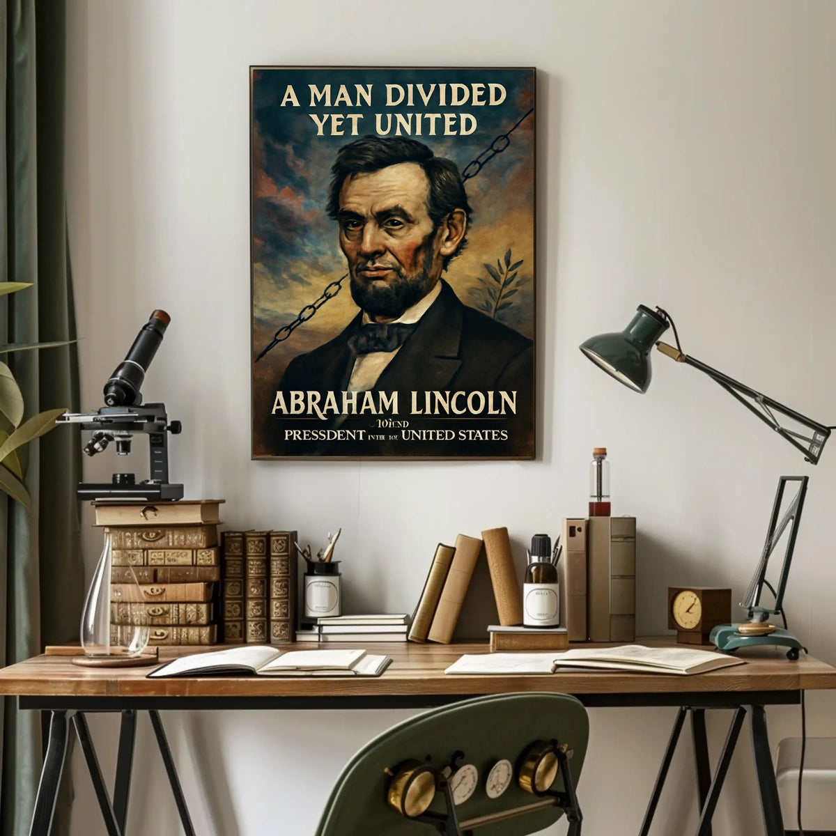 Abraham Lincoln A Man Divided Yet United Poster