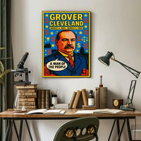Grover Cleveland Pop Art Vintage Presidential Poster PosterGoat