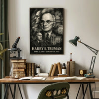 Harry S. Truman 33rd President of the United States Double Exposure Poster