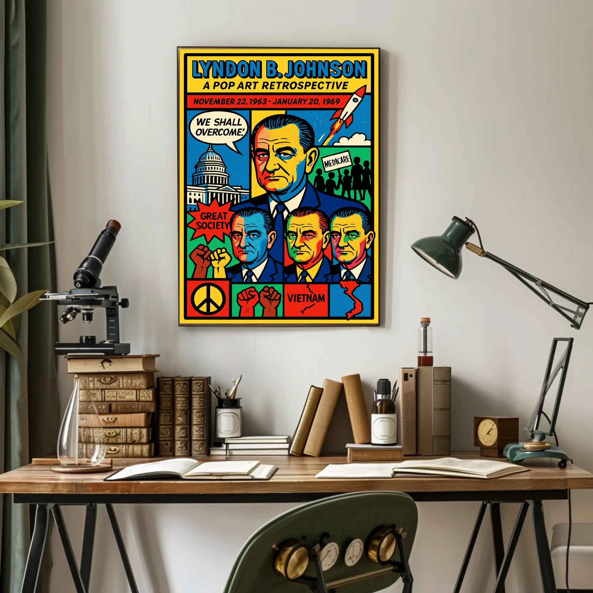 Lyndon B. Johnson A Pop Art Retrospective Poster PosterGoat
