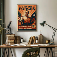 Patriotic Military Recruitment Vintage WWII Poster PosterGoat
