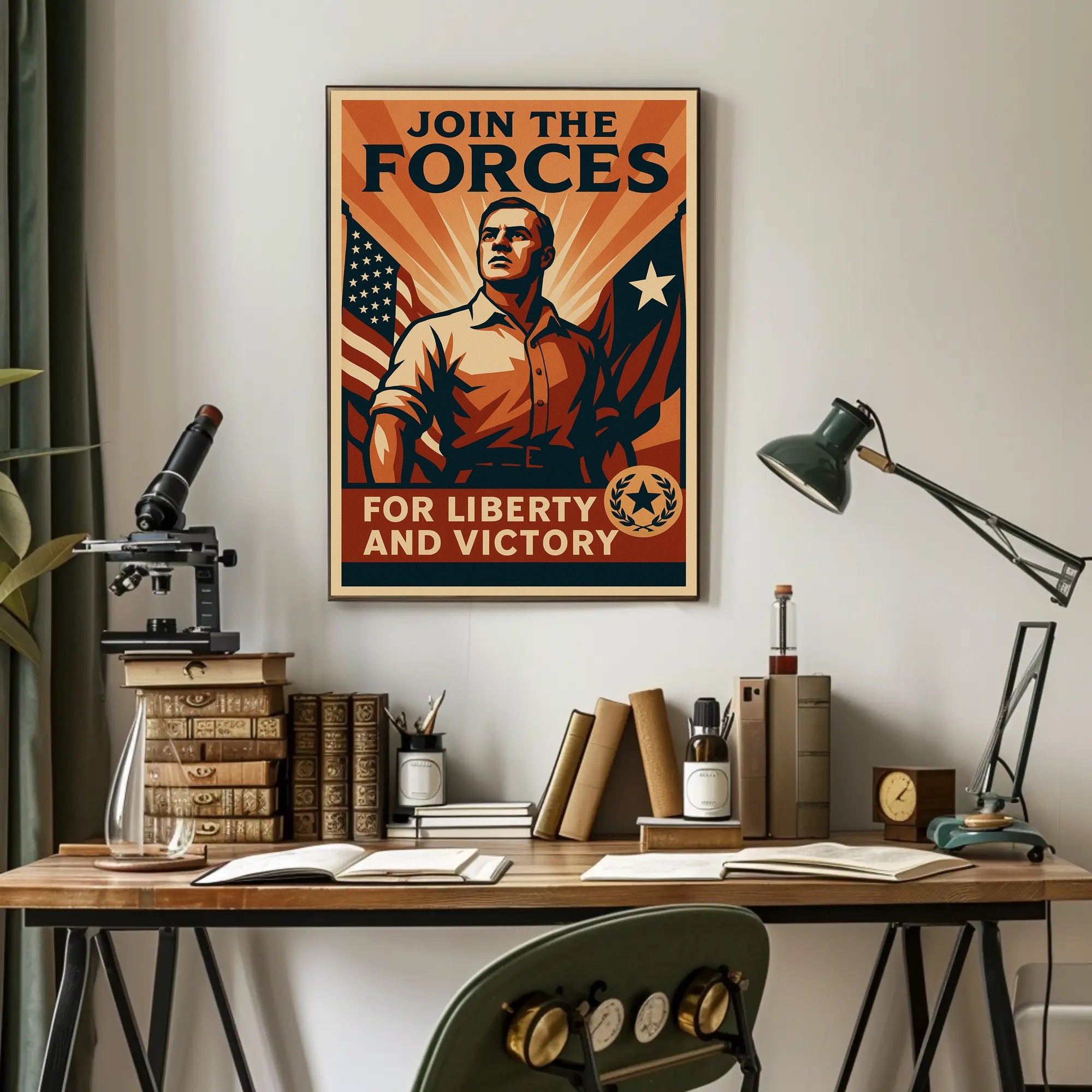 Patriotic Military Recruitment Vintage WWII Poster PosterGoat