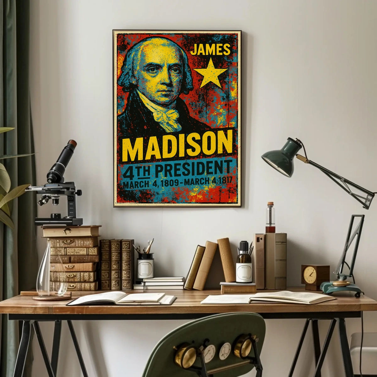 James Madison 4th President of the United States Graffiti Pop Art Poster