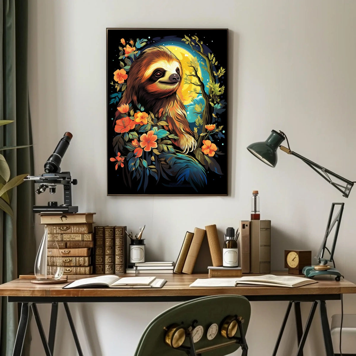 Serene Sloth In Bloom Poster