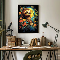 Serene Sloth In Bloom Poster
