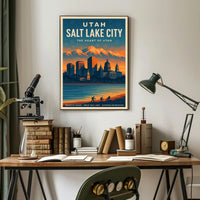 Salt Lake City Scenic Travel Poster PosterGoat