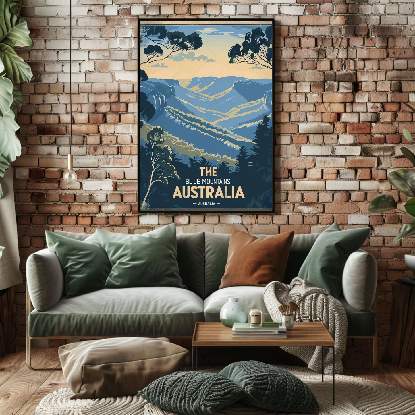 Blue Mountains Australia Vintage Travel Poster - Hills & Valleys