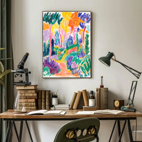 Vibrant Expressionist Garden Scene - Artistic Poster