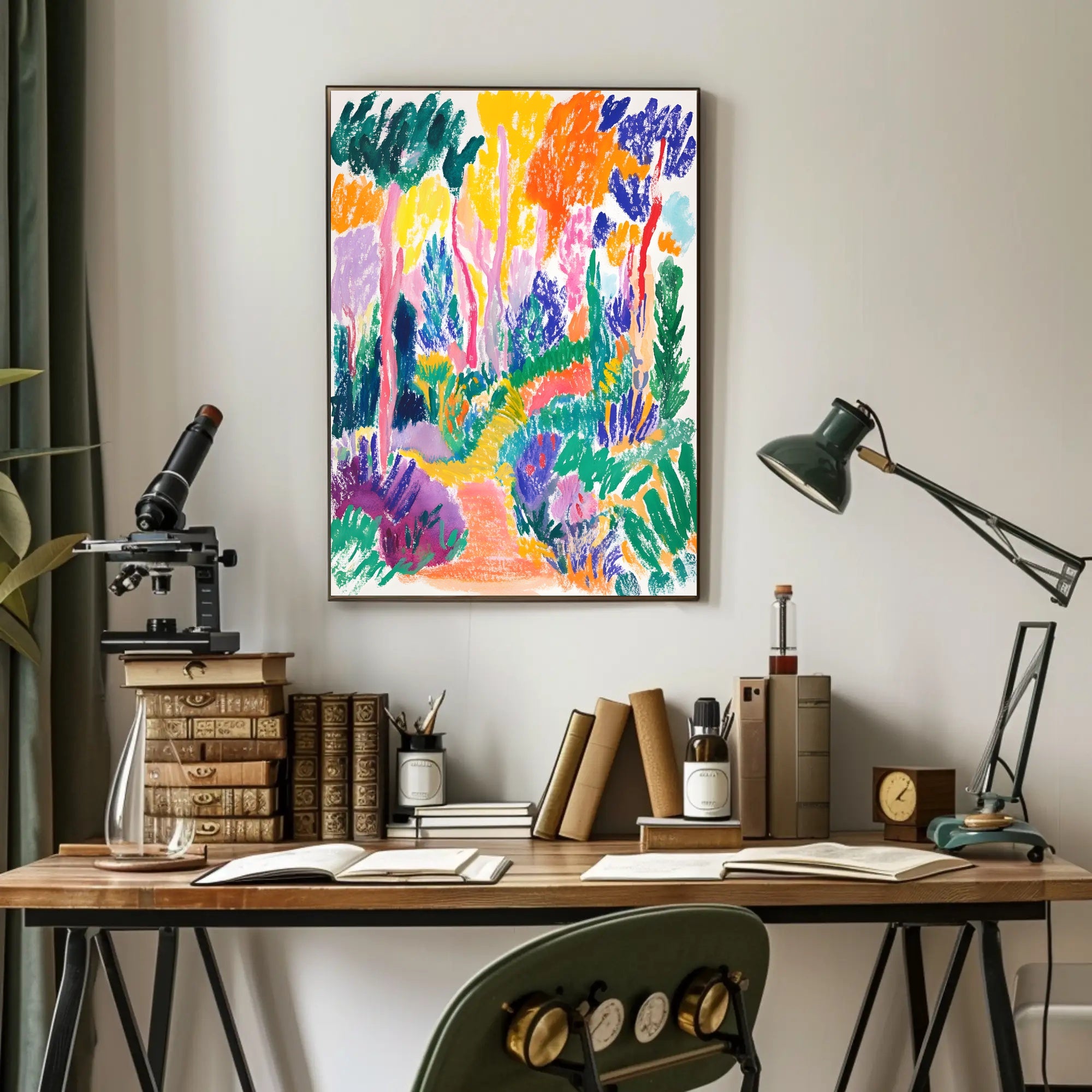 Vibrant Expressionist Garden Scene - Artistic Poster