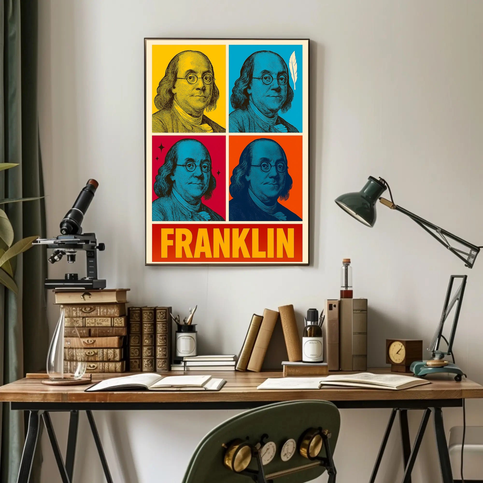 Benjamin Franklin Pop Art Historical or Presidential Poster