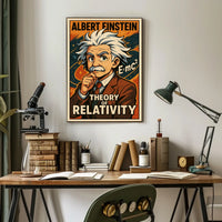 Curious Einstein Relativity Vintage Science Poster