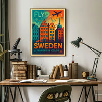 Experience Sweden Vibrant Cityscape Travel Poster PosterGoat