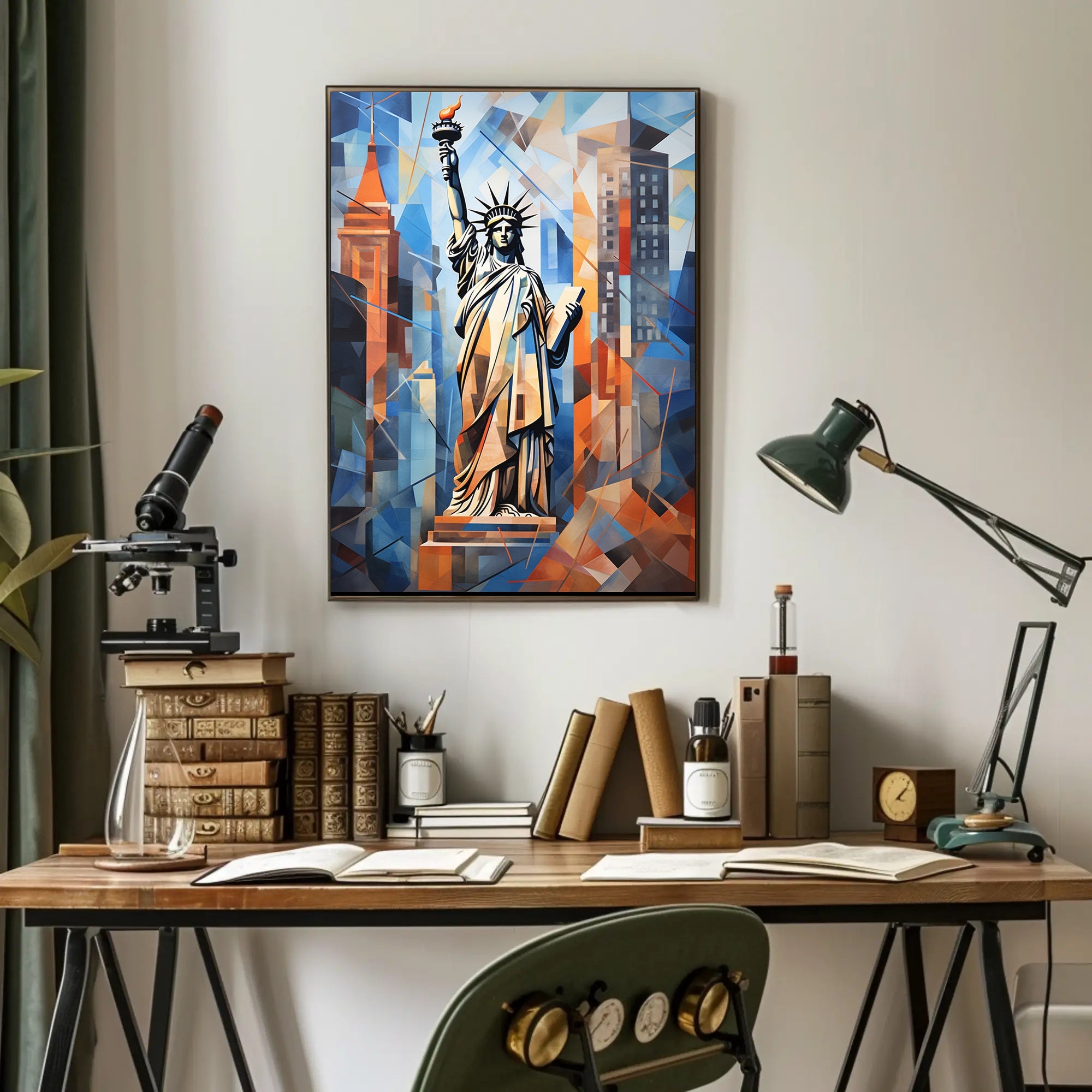 Statue of Liberty City Icon Poster Abstract Wall Art